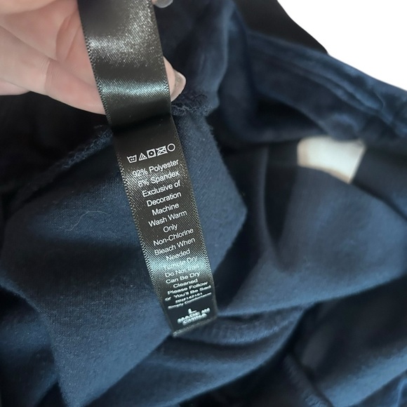 LuLaRoe LUXE Leggins Size Large Navy Velour - Picture 5 of 6